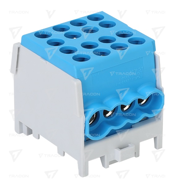 Morsettiera Distribuzione 1x100A per Barra DIN 2 Ingressi 6 Uscite 2,5-25mm